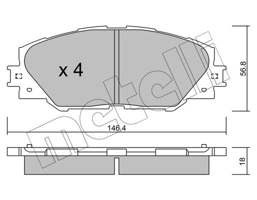 Brake Pad Set, disc brake METELLI 22-0748-0