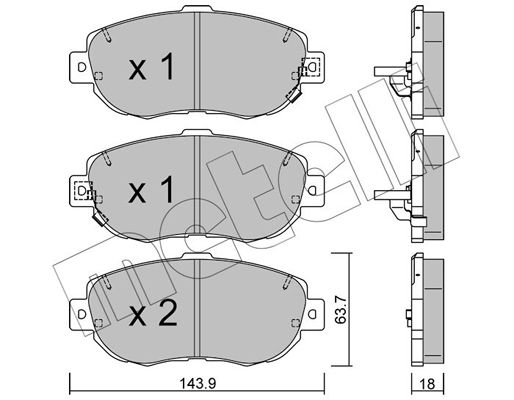 Brake Pad Set, disc brake METELLI 22-0756-0