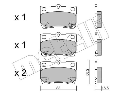 Brake Pad Set, disc brake METELLI 22-0761-0