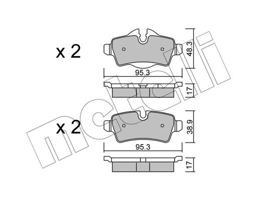 Brake Pad Set, disc brake METELLI 22-0769-0