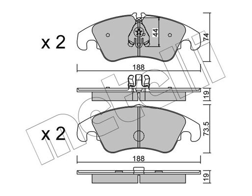 Brake Pad Set, disc brake METELLI 22-0775-0