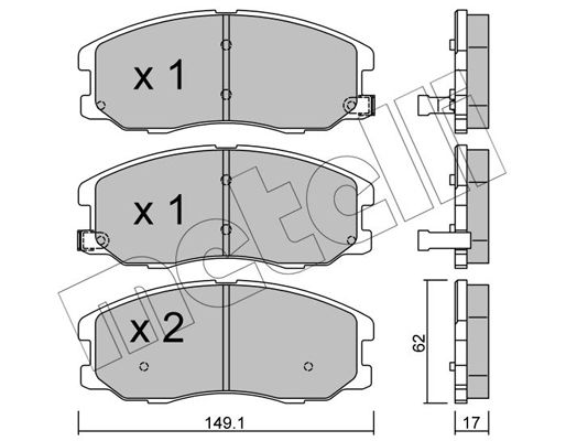 Комплект гальмівних накладок, дискове гальмо METELLI 22-0778-0