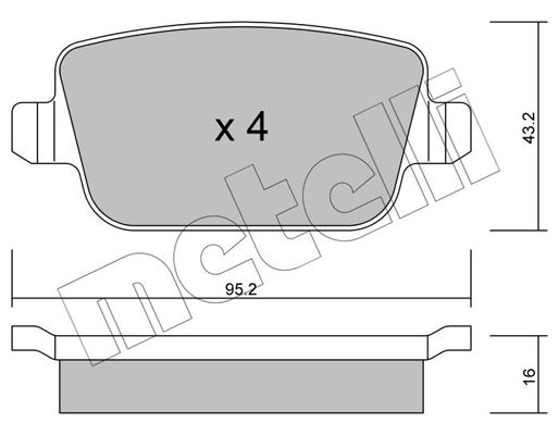 Brake Pad Set, disc brake METELLI 22-0780-0