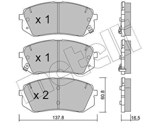 Brake Pad Set, disc brake METELLI 22-0783-0