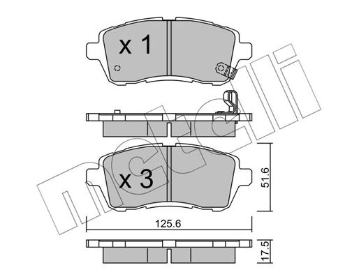 Brake Pad Set, disc brake METELLI 22-0793-0