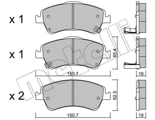 Brake Pad Set, disc brake METELLI 22-0795-0