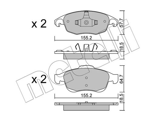 Brake Pad Set, disc brake METELLI 22-0800-0