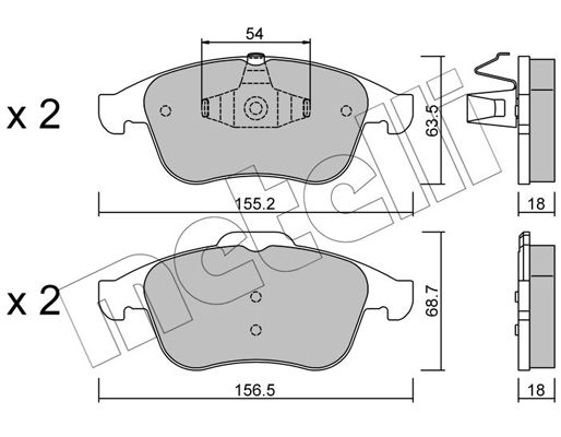 Brake Pad Set, disc brake METELLI 22-0803-0