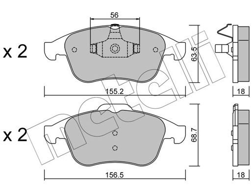 Brake Pad Set, disc brake METELLI 22-0803-1