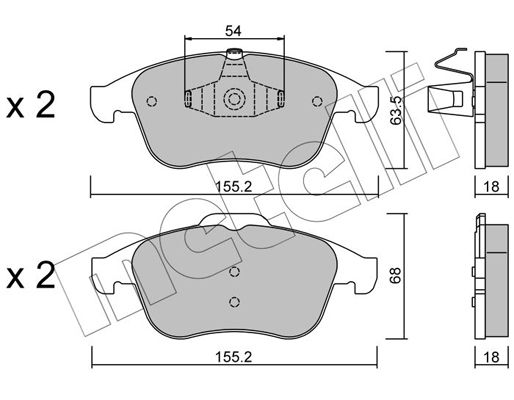 Brake Pad Set, disc brake METELLI 22-0803-2