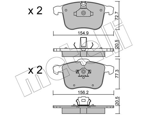 Brake Pad Set, disc brake METELLI 22-0813-0