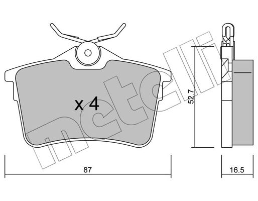 Brake Pad Set, disc brake METELLI 22-0816-0