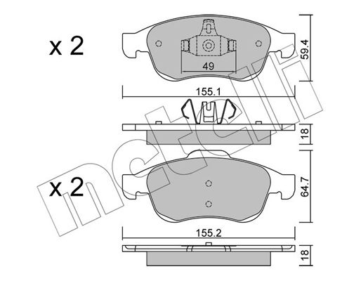 Brake Pad Set, disc brake METELLI 22-0817-0