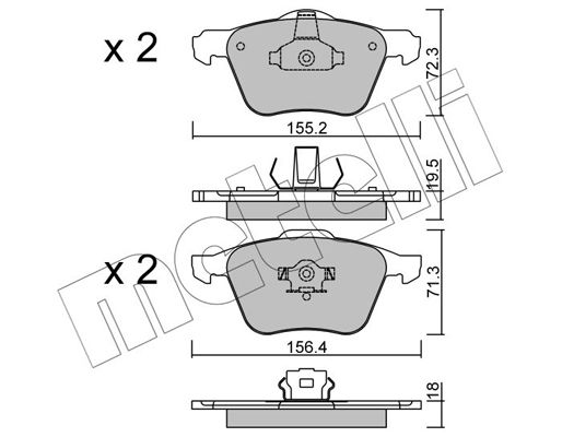 Brake Pad Set, disc brake METELLI 22-0833-0