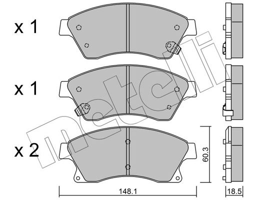 Brake Pad Set, disc brake METELLI 22-0838-0