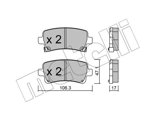 Brake Pad Set, disc brake METELLI 22-0844-0