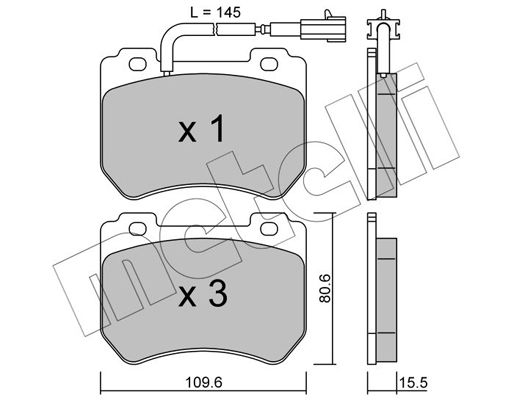 Brake Pad Set, disc brake METELLI 22-0848-0