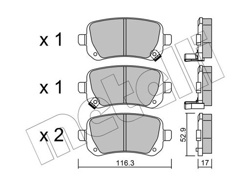 Brake Pad Set, disc brake METELLI 22-0864-0