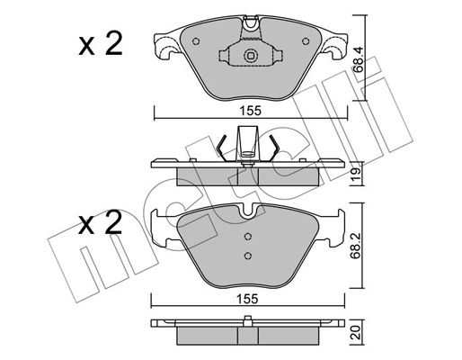 Brake Pad Set, disc brake METELLI 22-0918-0