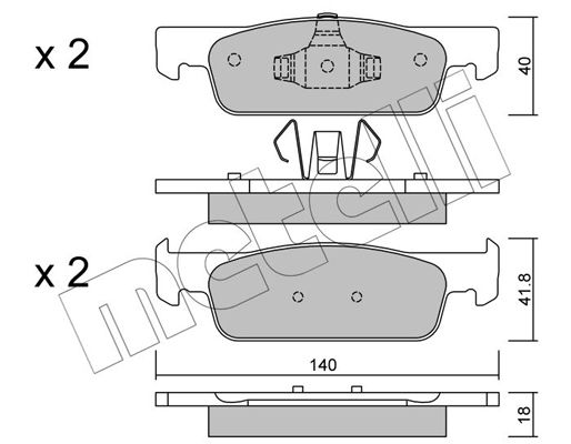 Brake Pad Set, disc brake METELLI 22-0975-0