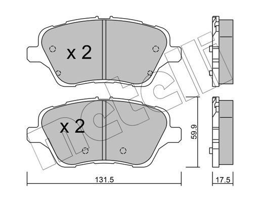 Brake Pad Set, disc brake METELLI 22-0976-0