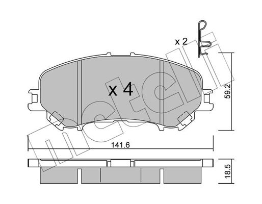 Brake Pad Set, disc brake METELLI 22-1010-0