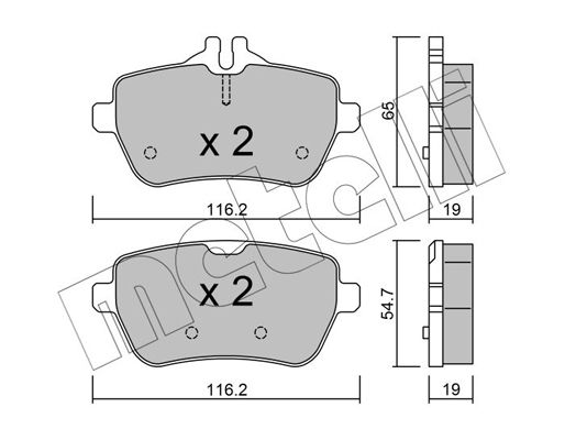 Brake Pad Set, disc brake METELLI 22-1022-0