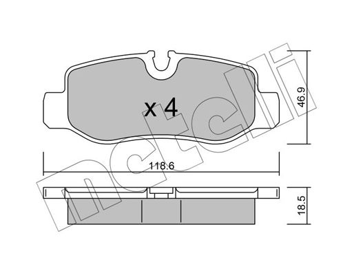 Brake Pad Set, disc brake METELLI 22-1023-0