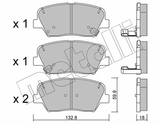 Brake Pad Set, disc brake METELLI 22-1026-0