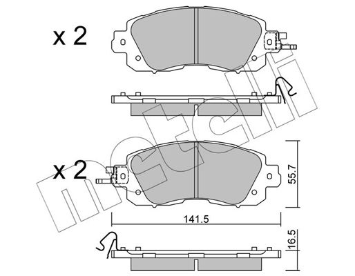 Brake Pad Set, disc brake METELLI 22-1080-0