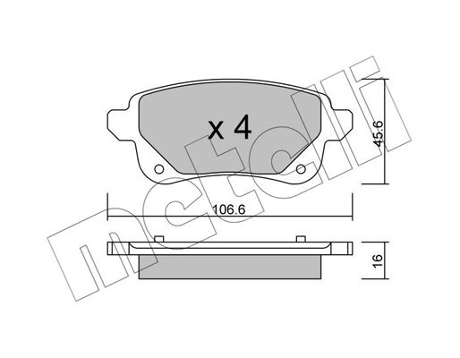 Brake Pad Set, disc brake METELLI 22-1112-0