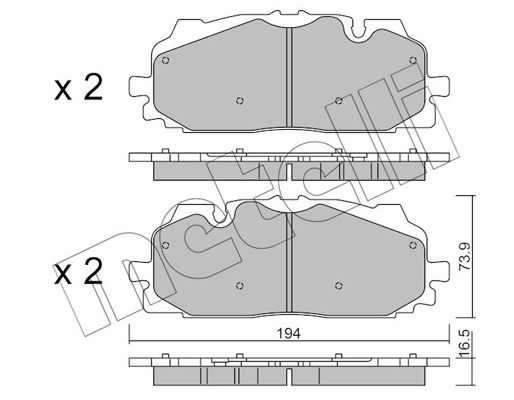 Brake Pad Set, disc brake METELLI 22-1128-0