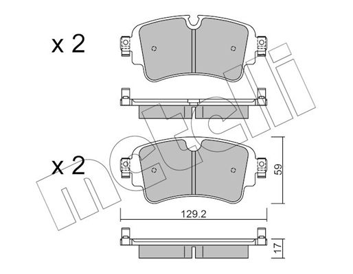 Brake Pad Set, disc brake METELLI 22-1129-0