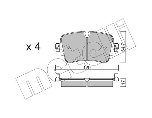 Brake Pad Set, disc brake METELLI 22-1130-0