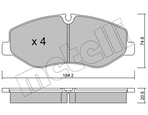 Brake Pad Set, disc brake METELLI 22-1139-0