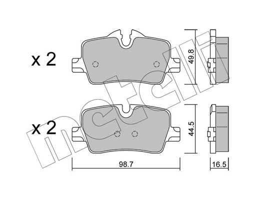 Brake Pad Set, disc brake METELLI 22-1264-0