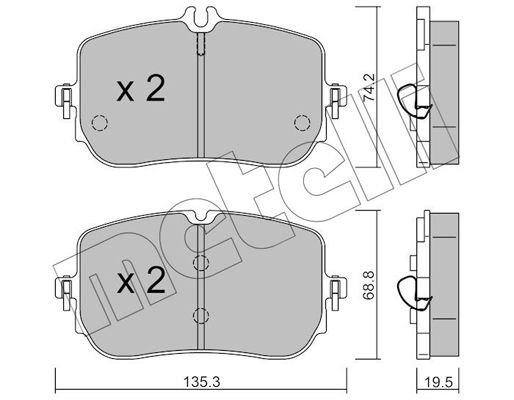Brake Pad Set, disc brake METELLI 22-1268-0