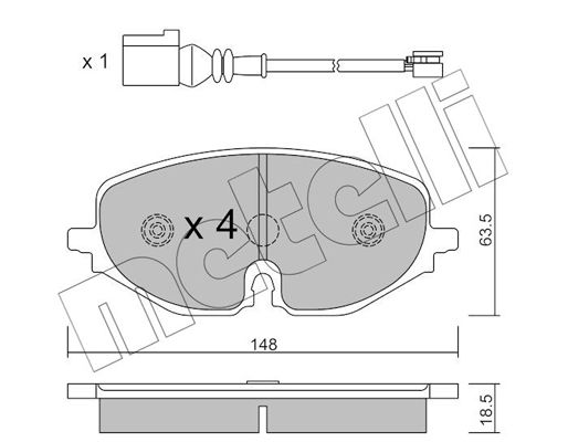 Brake Pad Set, disc brake METELLI 22-1280-0