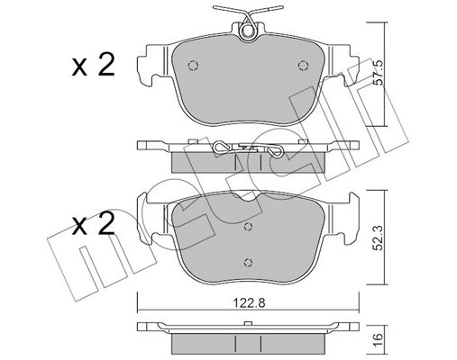 Brake Pad Set, disc brake METELLI 22-1281-0