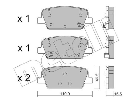 Brake Pad Set, disc brake METELLI 22-1283-0