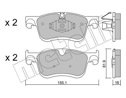 Brake Pad Set, disc brake METELLI 22-1349-0