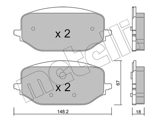 Brake Pad Set, disc brake METELLI 22-1351-0