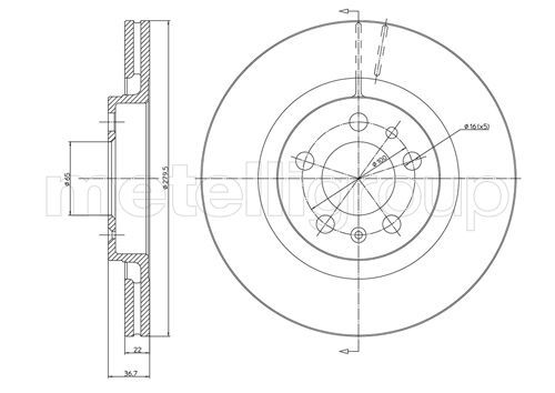 Brake Disc METELLI 23-0391C