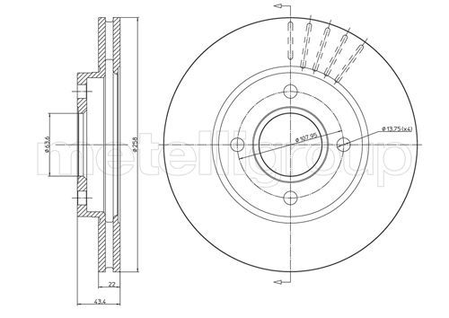 Brake Disc METELLI 23-0476C