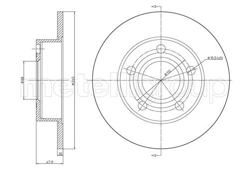 Brake Disc METELLI 23-0531C