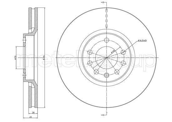 Brake Disc METELLI 23-1353C