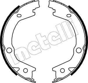 Комплект гальмівних колодок, стоянкове гальмо METELLI 53-0184