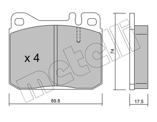 Brake Pad Set, disc brake METELLI 22-0011-1