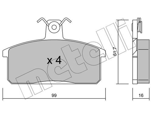 Brake Pad Set, disc brake METELLI 22-0026-0