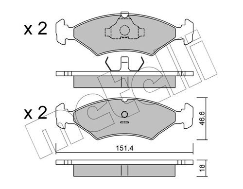 Brake Pad Set, disc brake METELLI 22-0029-0